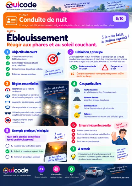 Aperçu de la fiche Éblouissement