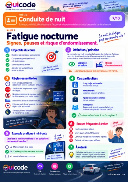 Aperçu de la fiche Fatigue nocturne