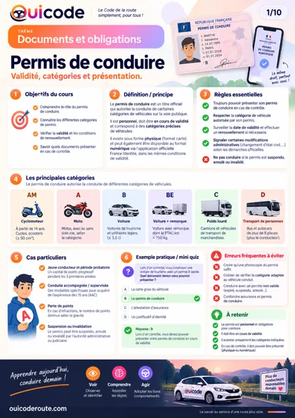 Aperçu de la fiche Permis de conduire