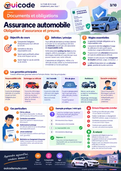 Aperçu de la fiche Assurance automobile