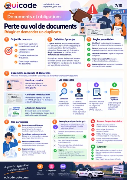 Aperçu de la fiche Perte ou vol de documents