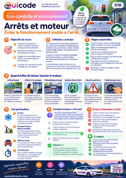 Aperçu de la fiche Arrêts et moteur