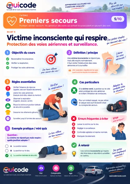 Aperçu de la fiche Victime inconsciente qui respire