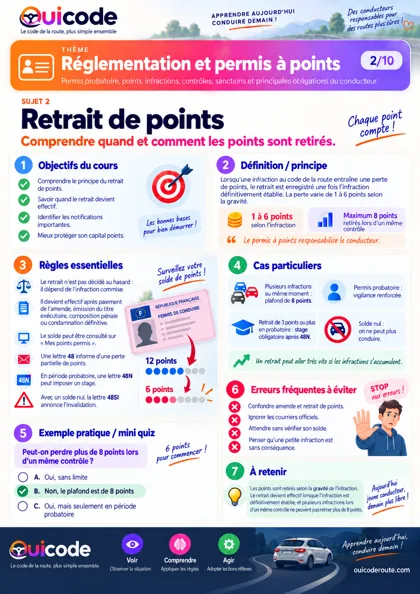 Aperçu de la fiche Retrait de points