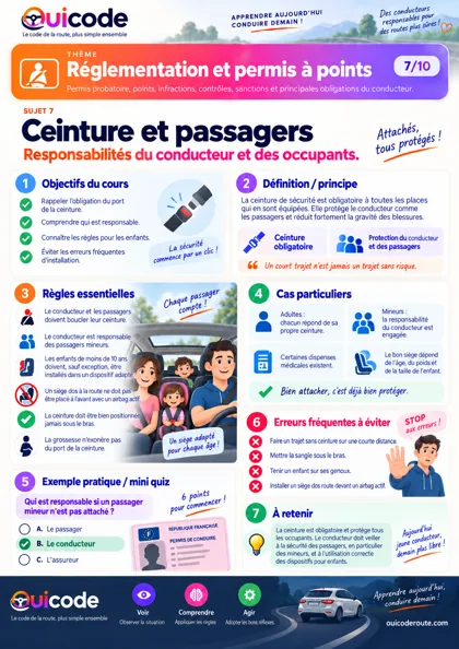 Aperçu de la fiche Ceinture et passagers