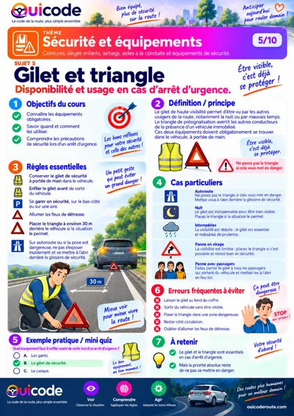 Aperçu de la fiche Gilet et triangle