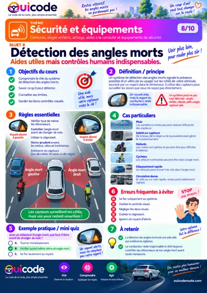 Aperçu de la fiche Détection des angles morts