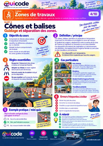 Aperçu de la fiche Cônes et balises