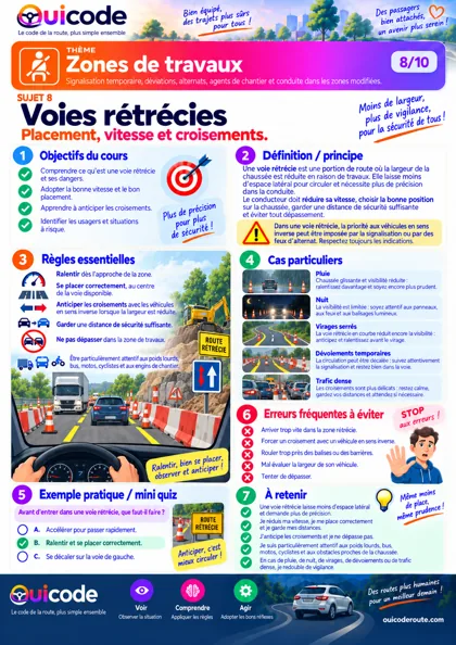 Aperçu de la fiche Voies rétrécies