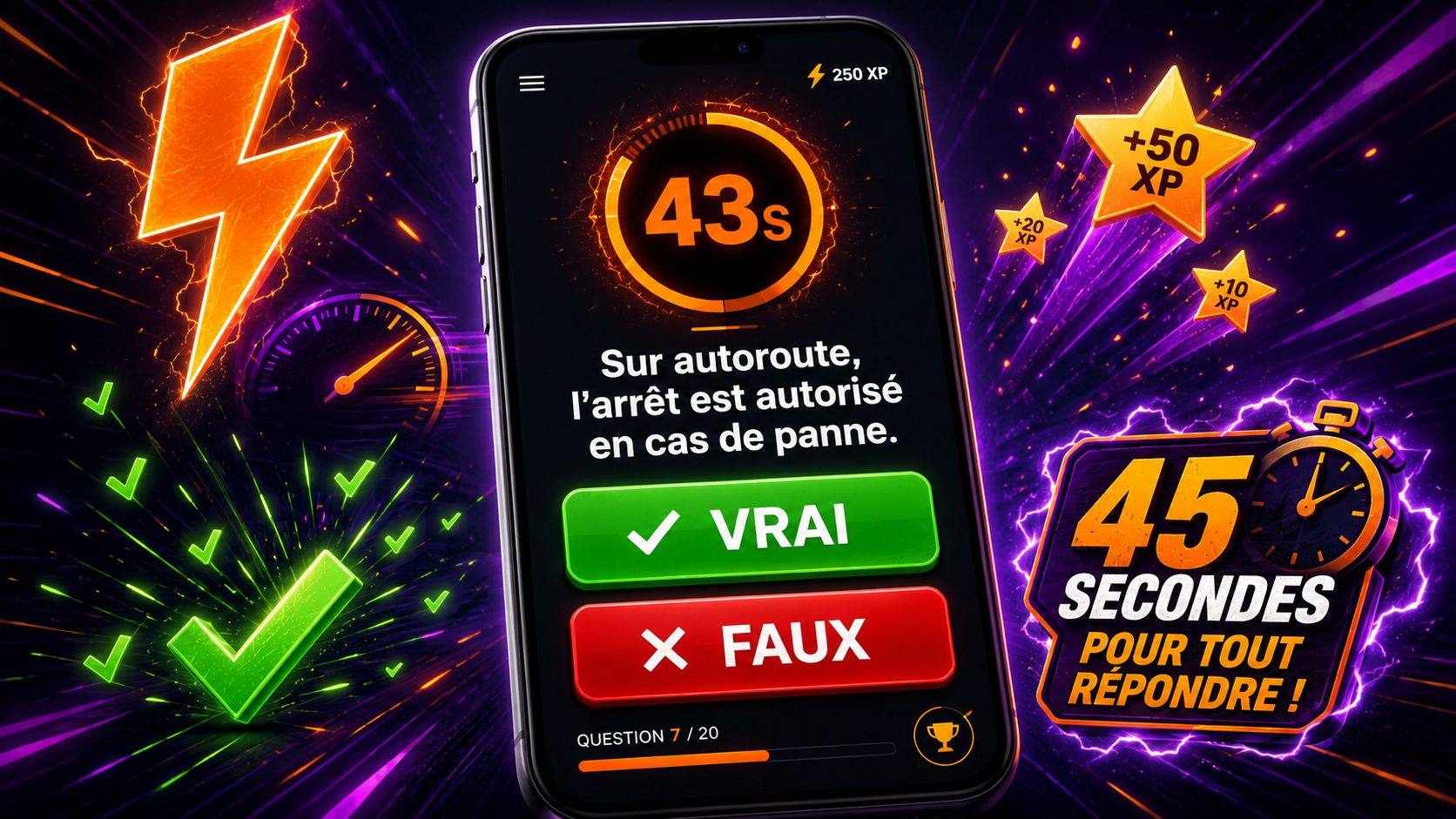 ✓✗ Vrai ou Faux Éclair